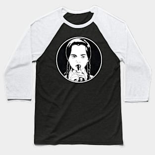 WEDNESDAY - The Addams Family (Circle Black and White) Baseball T-Shirt